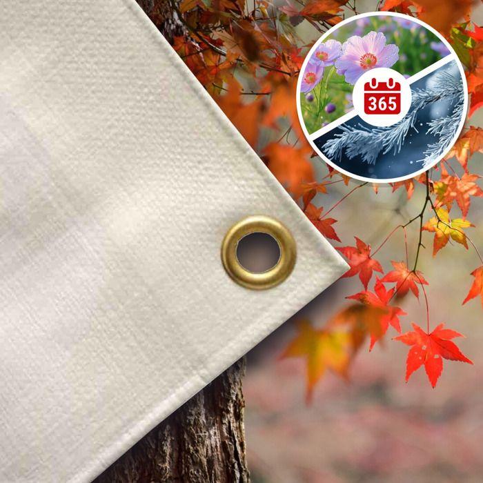 Bâche de Protection 280 g/m² Blanche 4 x 8 m (32m²) Imperméable et Anti-UV