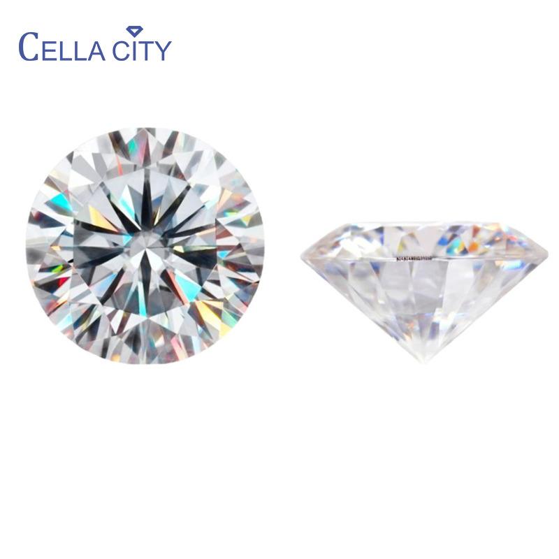 Cellacity 1 карат, небольшой размер, муассанит, 0,5-1 карат, 100 разноцветных бусинок с боковой огранкой, опционально, выращенные в лаборатории муассанитовые бусины