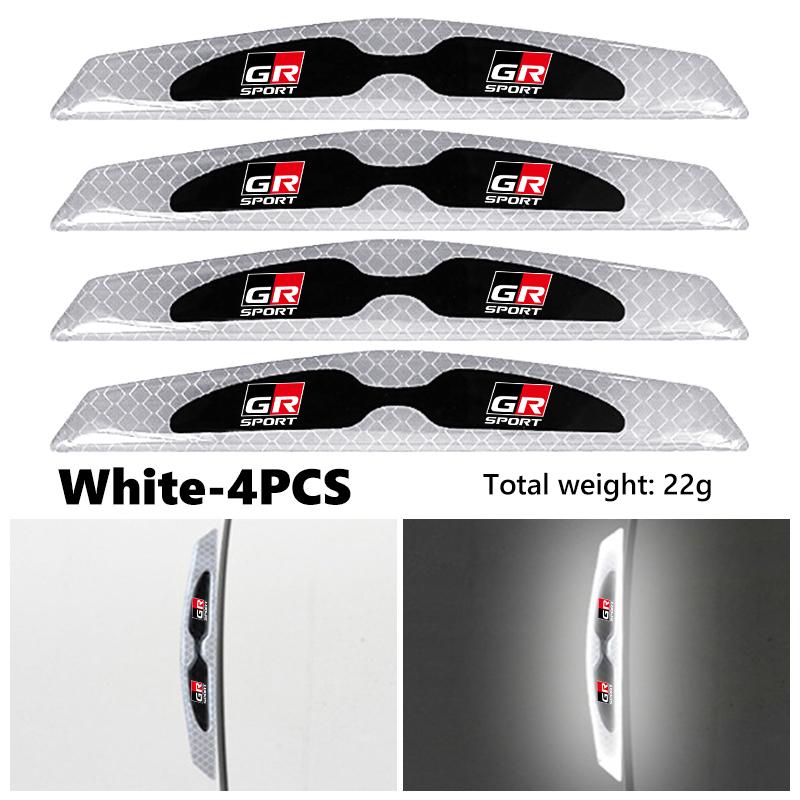 MZD1  4pcs Reflective Car Door Edge Protector Sticker Anti Collision Anti-scratch Strip For Toyota chr Corolla Camry rav4 Yaris GR