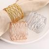 New Creative Mental Napkin Rings Art Circle Hollow Gold Round Western Handcrafted Home Weddings Table Decoration Napkin Rings
