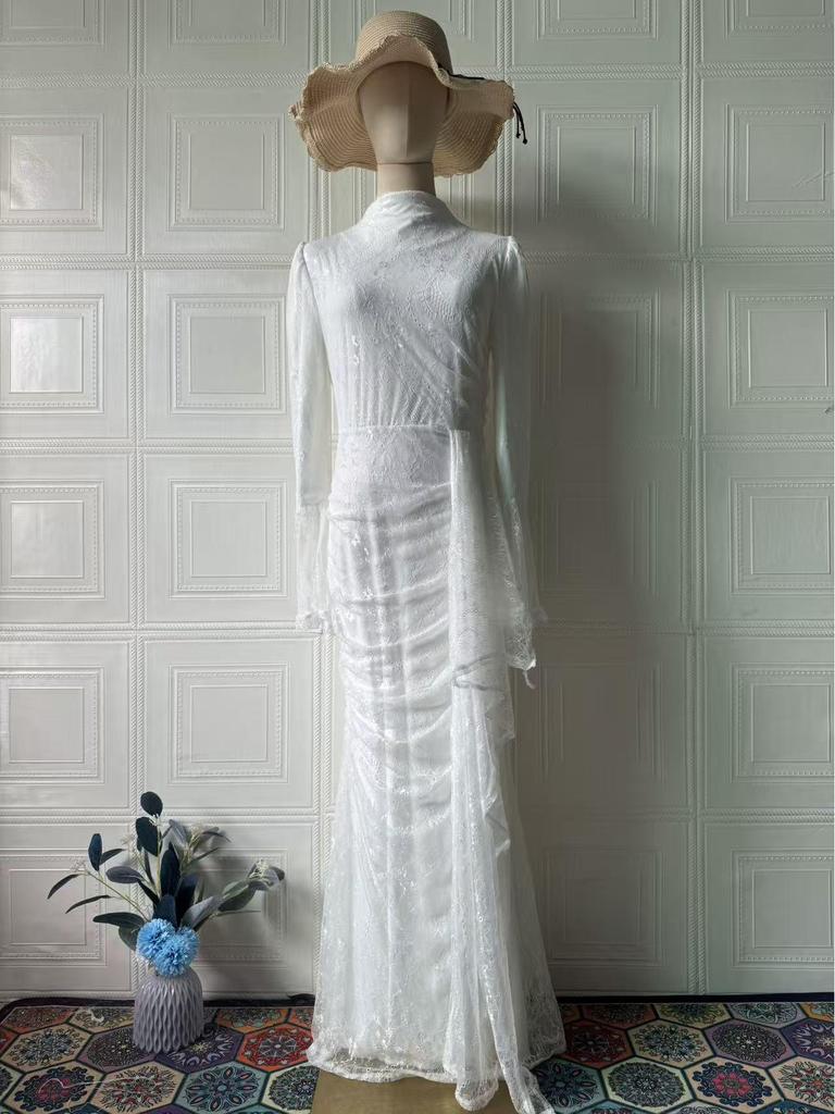 Элегантное вечернее платье с длинным рукавом для женщин, весна 2025