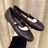 Women Flat Shoes Pearl Buckle Strap Flat Sole Single Shoes for Women Flats Mary Jane Women's Shoes