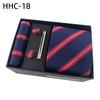 Men'S Striped Flower Plaid Tie Square Towel Cuffs Tie Clip Gift Box Set Business Casual Tie Black