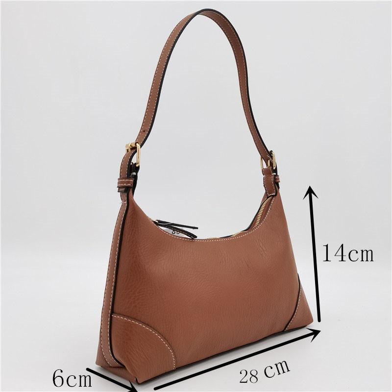 IELGY Shoulder Armpit Bag All-Match Portable Soft Leather Baguette Bag