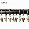 10pcs with Clips Curtain Hanging Ring Curtain Rods Clothes Clip Curtain Rings Buckles  Home