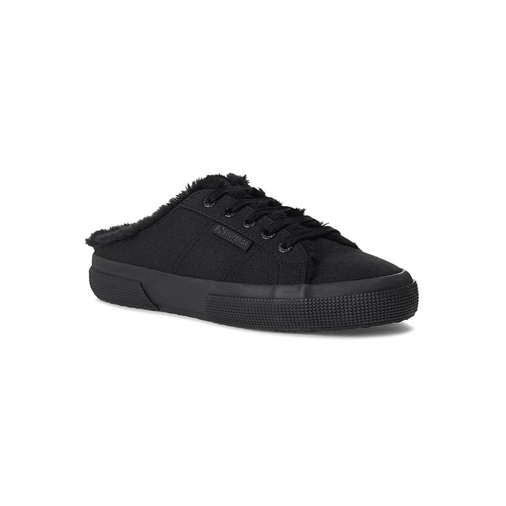 Superga 2402 Меховые мюли Полностью черные S00gzm0a0f
