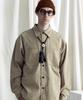 STAGE NAME Cotton Double Shoulder Work Oversized Shirt_Beige