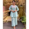 Хлопковый женский набор Kurta для вечеринки Индийский Болливуд Топ Туника Курти Набор с брюками