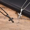 Cross Pendant Necklace for Men Boys,50/55/60cm Stainless Steel Collars Chokers,Christian Classic Chic Jewelry Gifts