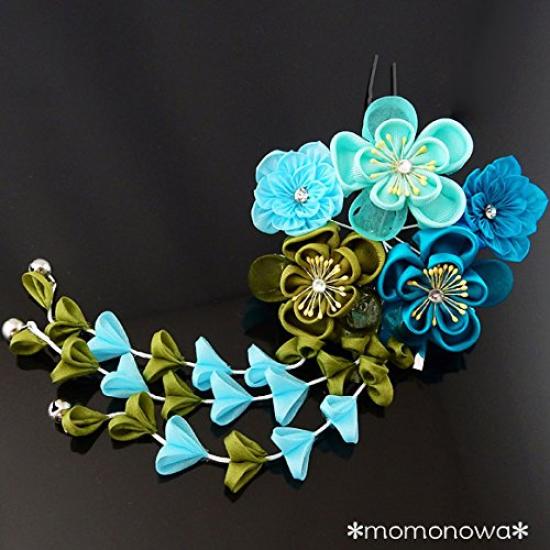 Hair Hanging Wisteria Hair Accessory Tsumami-zaiku Ornament, Coming-of-Age Ceremony, Wedding, Kimono, Yukata,