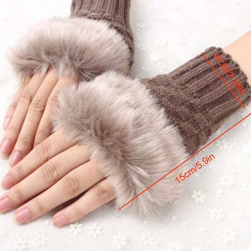 20201Pair Warmer Fingerless Gloves Women Winter Warm Gloves Hand Wrist Women Mitten Gloves