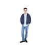 Uniqlo X JW Anderson Коллаборация Весна/Лето 25 Худи свободного кроя на молнии с вышитым логотипом Унисекс Худи Синий 476229-67