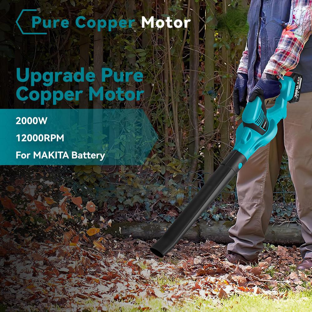 2000 Вт Мощный Портативный Электрический Воздуходув Ручной Беспроводной Воздуходув для Сдувания Пыли Садовый Инструмент для Аккумулятора 18 В