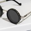 Круглые солнцезащитные очки Черная отделка ND-фильтры Поляризованные линзы Защита от УФ-лучей Четкость Очки Модные аксессуары