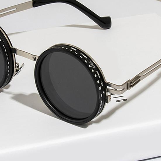 Круглые солнцезащитные очки Черная отделка ND-фильтры Поляризованные линзы Защита от УФ-лучей Четкость Очки Модные аксессуары