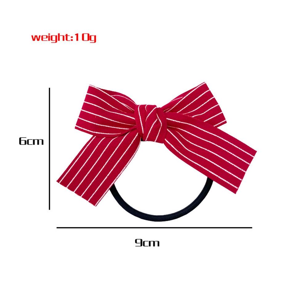 2pcs/set Fashion Wave Point Red Bowknot Double Horsetail Head Rope Headwear Hair Rope