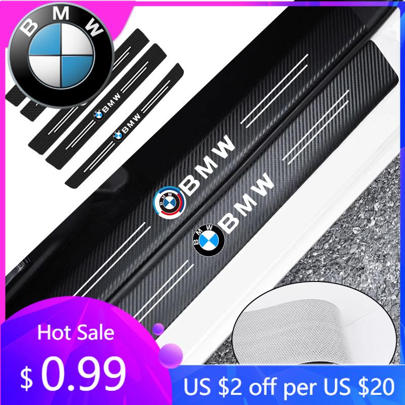 BAGD7 2026 Car Sticker BMW Car Threshold Strip Anti Stepping Leather Protective Sticker For BMW M E46 E90 E60 F30 F10 X1 X2 X3 X5 X4 X