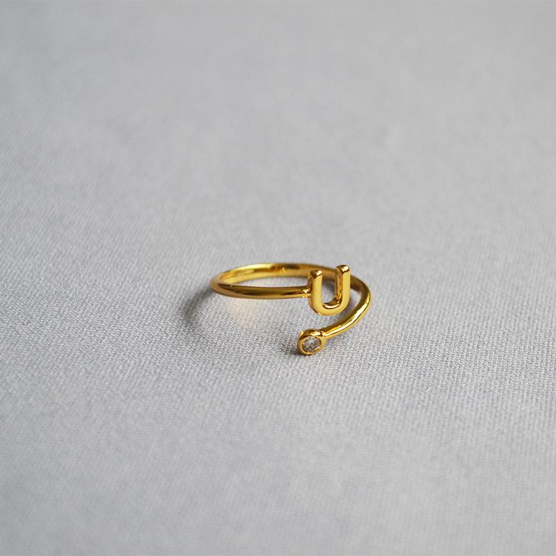 2019 Exquisite Adjustable Initial Ring for Women - Stackable Open Design for Index Finger