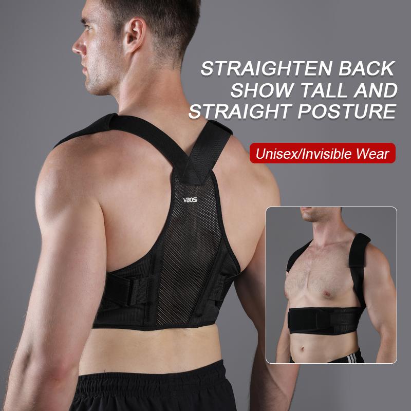 VBOSI 1102 Professional Posture Corrector Two Shaping Support Bar Multi Hole Breathable Fabric Adjustable Elastic Protection