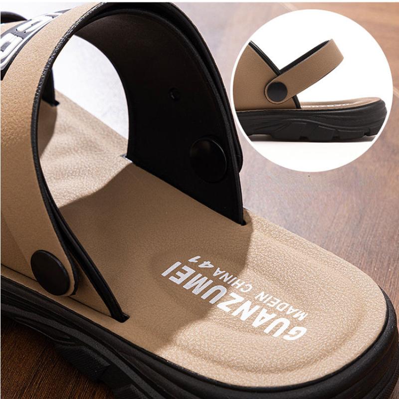 Men's Sandals New Leather Thick Sole Beach Summer Outdoor Wear Waterproof No-Slip Slippers
