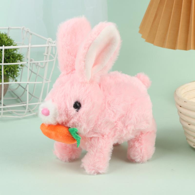 1Pcs Electronic Plush Bunny Toy Interactive Simulated Rabbit Doll Non-Toxic Soft Material for Kids Easter Birthday Party Favor