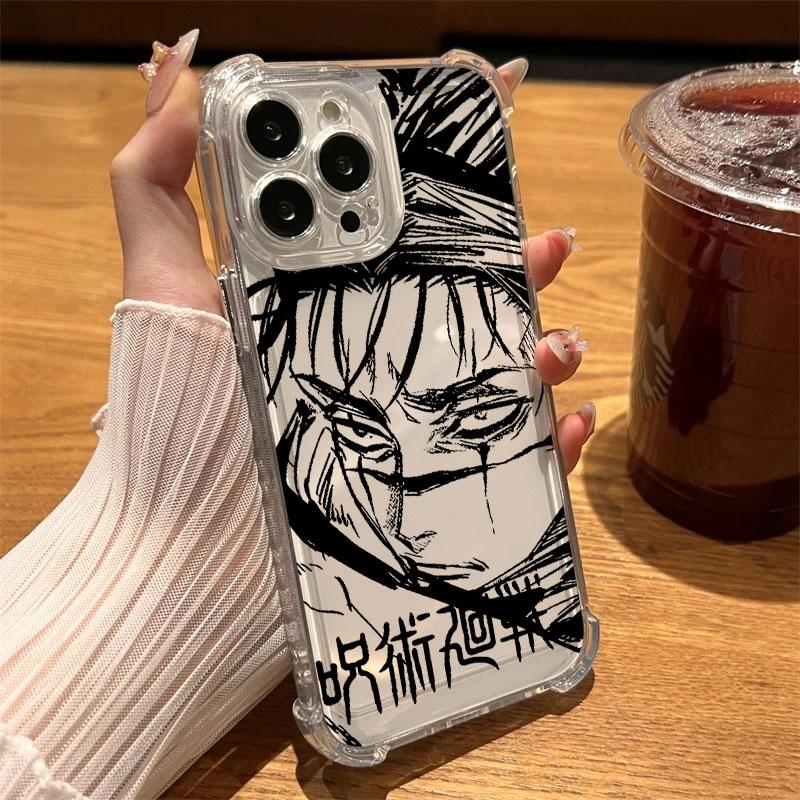 Прозрачный чехол для телефона Jujutsu Kaisen для iPhone 17 Air 16 e 15 14 13 12 11 Pro Max Plus Mini SE 2020 2022 Мягкий противоударный чехол Чосо