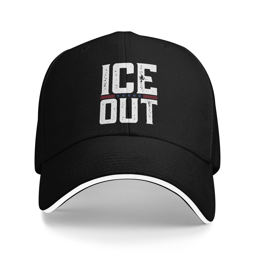 Baseball Cap Ice Out of MN Minnesota Flag and Map Outdoor Sport Trucker Hat For Unisex Men High Quality Design Baseball Caps