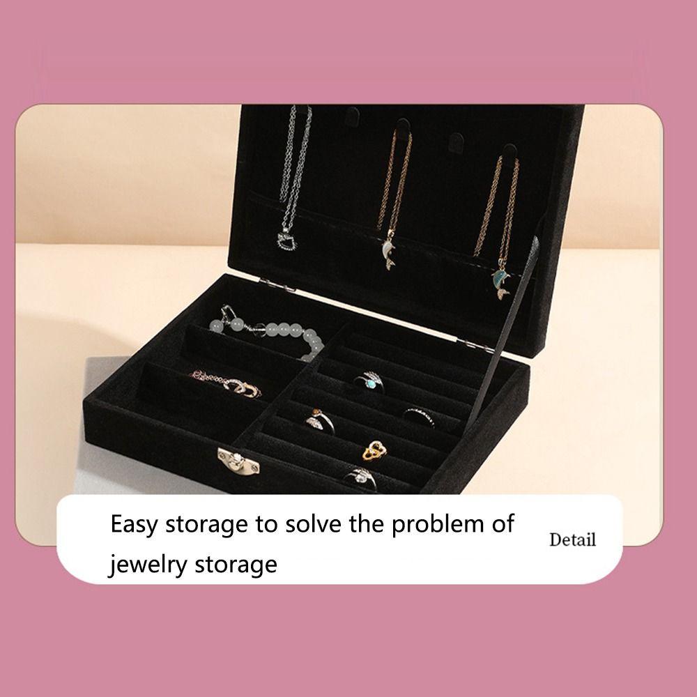 Lockable Portable Necklace Organizer Multi-grids Jewelry Display Container Bracelet