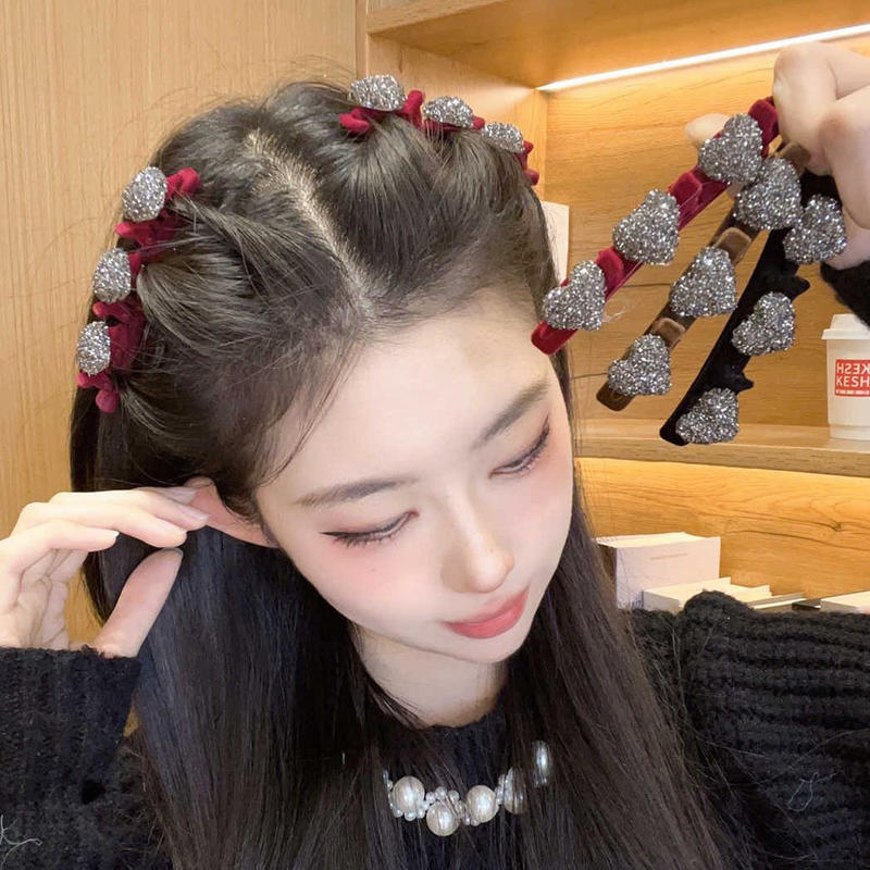 Exquisite New Fashion Sparkling Crystal Stone Hairpin 3 Flower Hair Clips For Women Braided Hair Duckbill Hair Claw Headwear