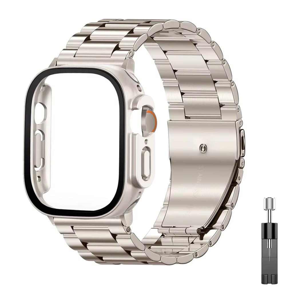 Ремешок из титанового сплава нержавеющей стали для Apple Watch Band Ultra 2 49 мм 44 мм 45 мм 41 мм Браслет iwatch Серия 6/7/8/9 корпус часов