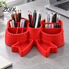 Desk Pen Organizer for Students Cute Bow Holder, 3D Printed Pencil Stand, Multi-compartment Compact Stationery Kids Pens Pencils Brushes, Women Girls