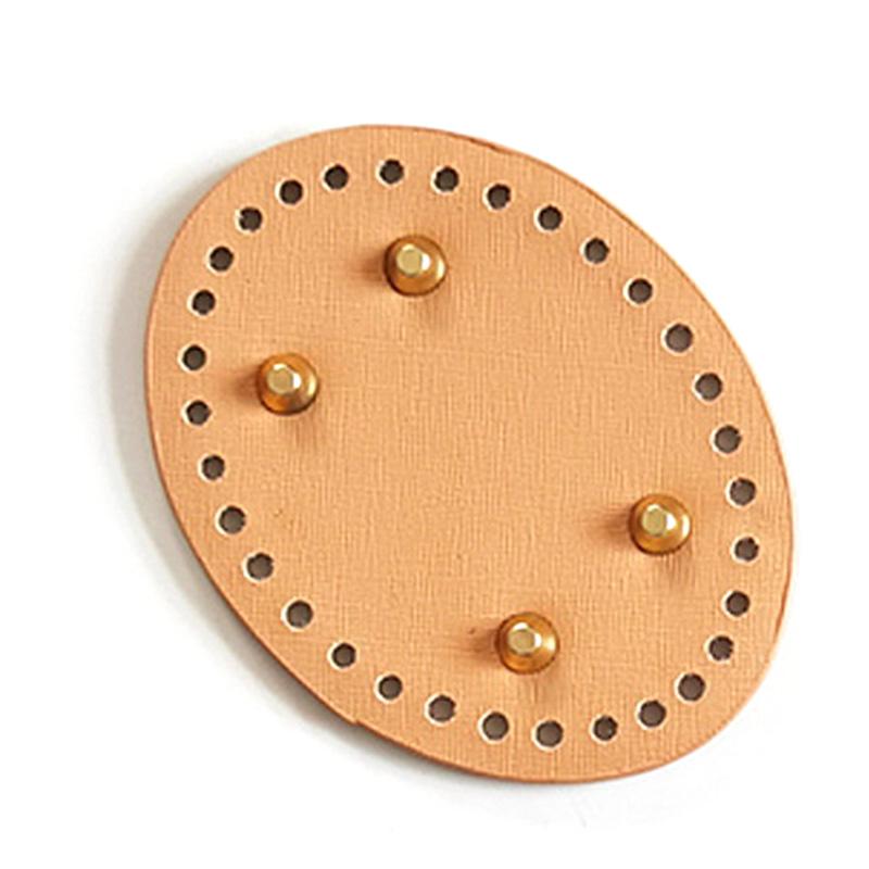 1 шт., аксессуары, овальная сумка из искусственной кожи, нижняя часть, 4 заклепки, замена для вязаной сумки крючком