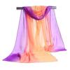Women Summer Scarf Color Matching Thin Soft Breathable Sunshade Anti-UV Chiffon Neck Decoration Summer Shawl Clothes Accessory