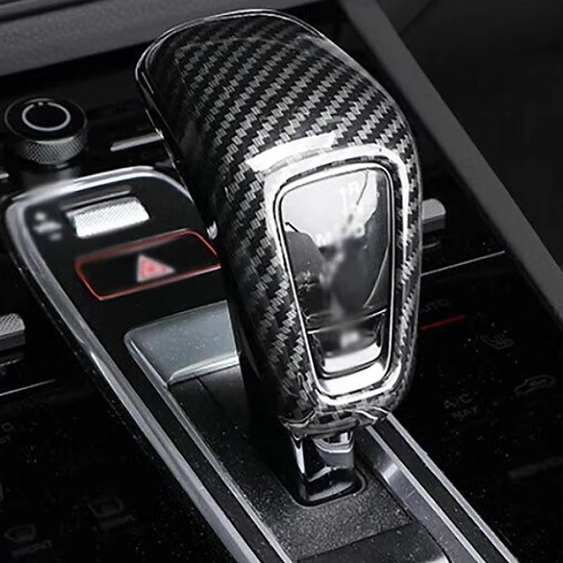 Car Console Gear Shift Handle Head Cap Cover Trim Decoration Sticker Carbon Fiber Color Accessories For Porsche Cayenne 2018-21
