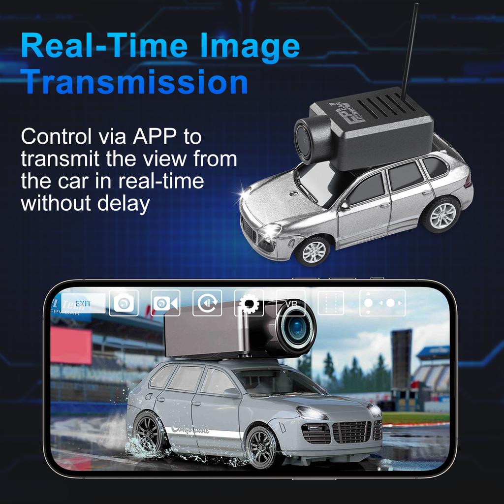 Remote Control Car with 720P HD WiFi Camera, Gyro, Ambient Lights, and VR Mode, Mini APP Controlled Toy for Boys Girls