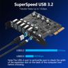 Usb 3.2 Expansion Card 5 Usb-A And 2 Usb-C Ports Max 10Gbps For Desktop Computer