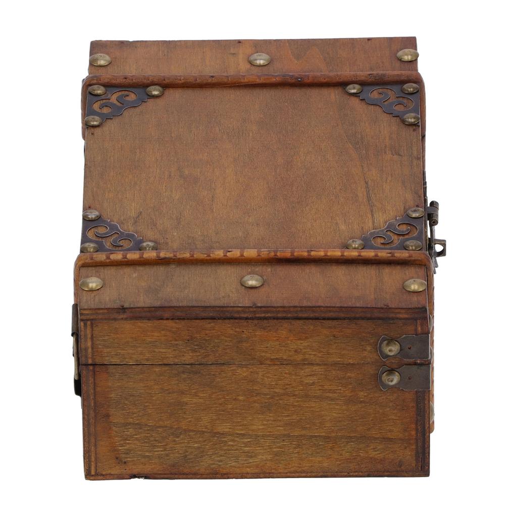 Wooden Box Antique Jewelry Storage Box Case Scene Props Dressing Table Home Decoration