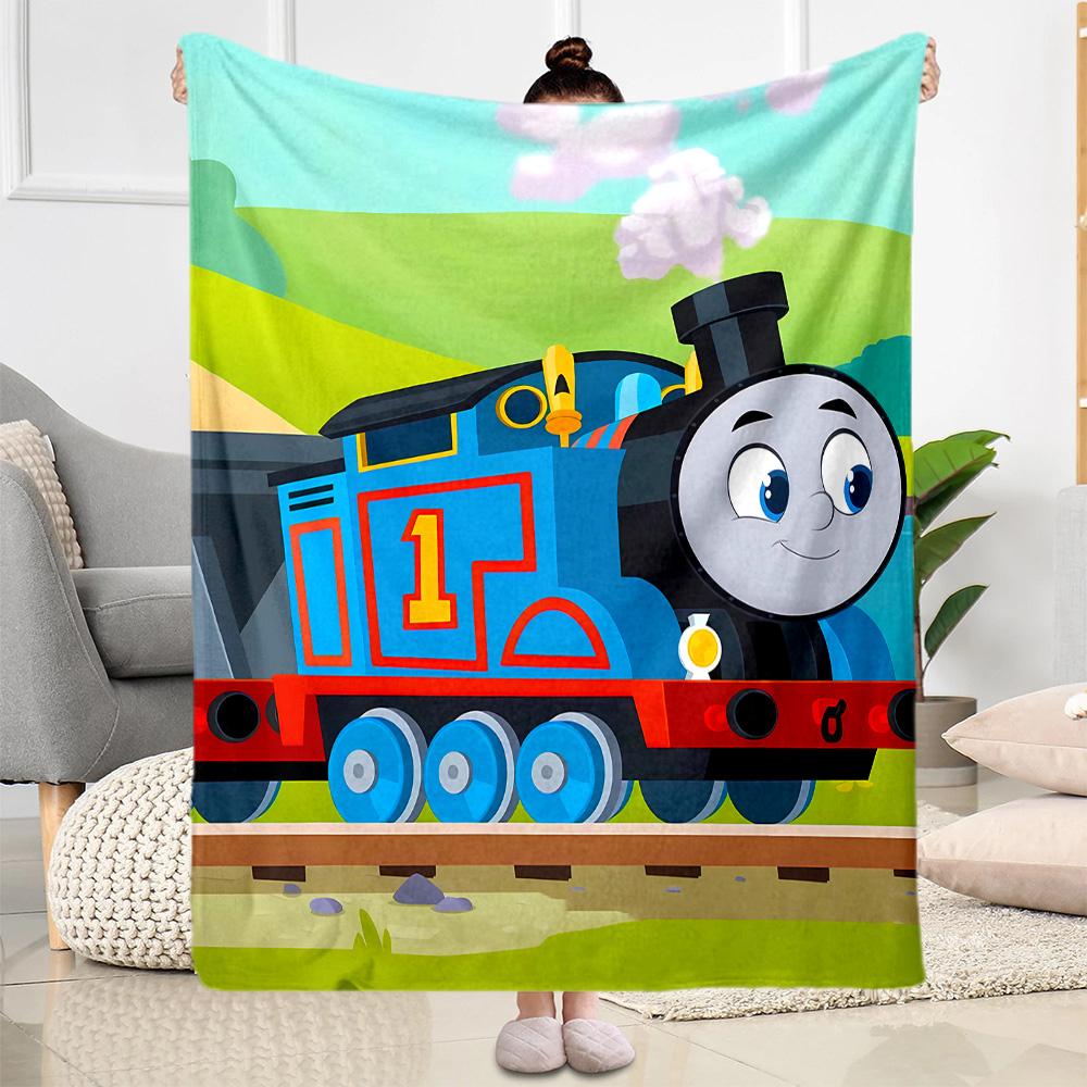 Thomas Friends Express Flannel Blanket-Soft and Suitable for Sofas,Beds,Offices,Travel,All Seasons,Great Gift for Holidays and Birthdays.