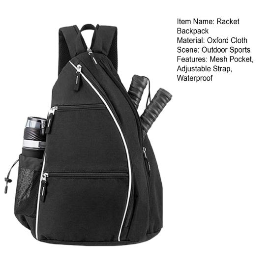 Pickleball Paddle Backpack Mesh Pocket Adjustable Strap Waterproof Oxford Cloth Outdoor Sports Badminton Table Tennis Racket Storage Bag