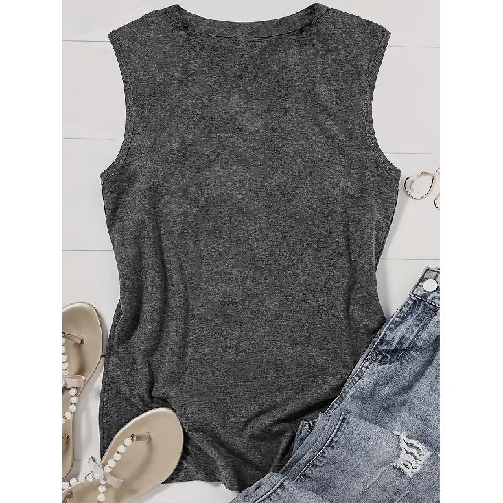 2026 Trendy SUN SALT SAND Beach Sunset Print Women Sleeveless Vest High Quality Casual Summer Tank Top