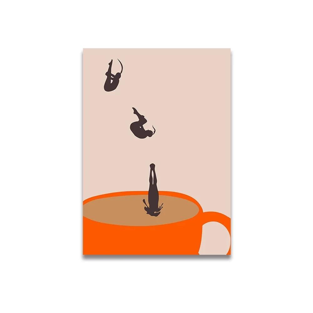 Vintage Pink Cartoon Print Canvas Posters Wall Art Poster Home Decor Canvas Print Painting Living Room Bedroom Decor Unframed