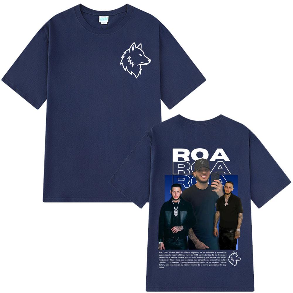 Rapper Roa New Album 2026 Tour Print T Shirt Men Women Vintage T Shirt Short-sleeved Loose Casual Cotton Hip-hop T Shirts Tops