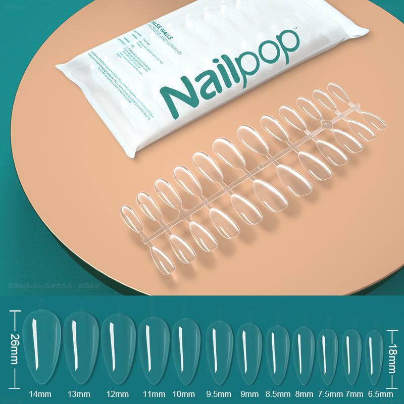 Nailpop прозрачные накладные акриловые накладные ногти, пресс для ногтей, гроб, бесследные и ультратонкие аксессуары для накладных ногтей, инструменты, 120 шт.