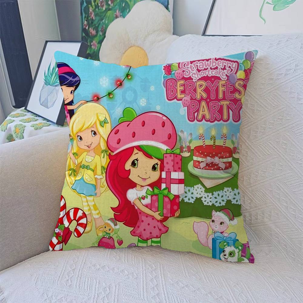 S-Strawberry Cartoon S-Shortcake Girl Pillow Gift Home Office Decoration Pillow Bedroom Sofa Car Cushion Coverpillow Case