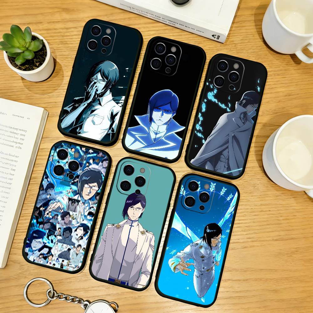 Anime B-Bleach Phone Case For iPhone 17,16,15,14,13,12,11 Plus,Pro Max,XS,Soft Silicone Black Cover