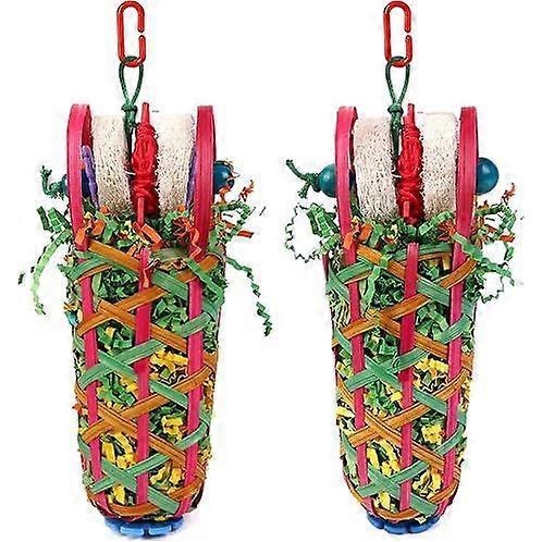 Parrot Toy,2 PCS Bird Toy - Suitable for Cockatoos, Parakeets, Conures, Love Birds, Small and Medium-Sized Parrots for Tearing and Foraging Bird Cage
