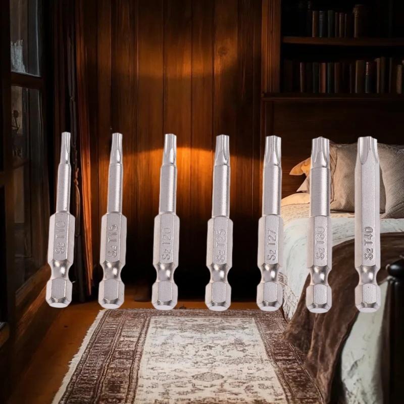 7 шт./уп. 2025 Новые 5-лучевые биты для отвертки Torx 50 мм S2 Магнитная звездообразная отвертка Шестигранный хвостовик 1/4" T10 T15 T20 T25 T27 T30 T40