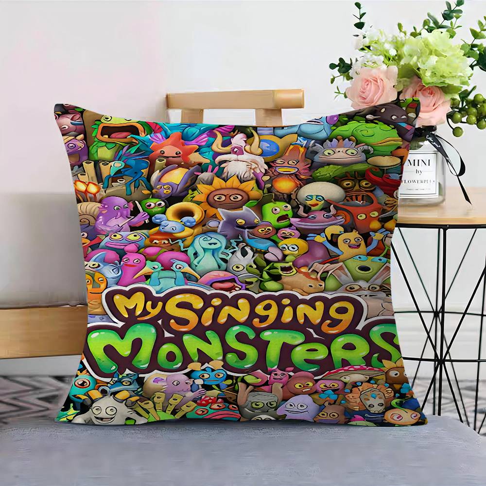 Подушка-чехол для подушки My Singing Monsters, чехол для автомобильной подушки 45x45 см, чехол для поясничной подушки, чехол для диванной подушки