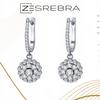Elegant S925 Earrings With Large English Zircon, Long Hanging