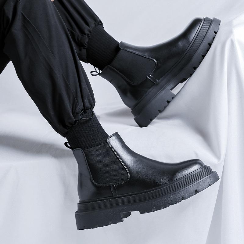 Ботинки челси мужские на платформе с завышенной талией, ботинки Martin, ботинки премиум-класса в британском стиле 56731-R